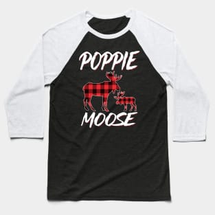 Red Plaid Poppie Moose Matching Family Pajama Christmas Gift Baseball T-Shirt